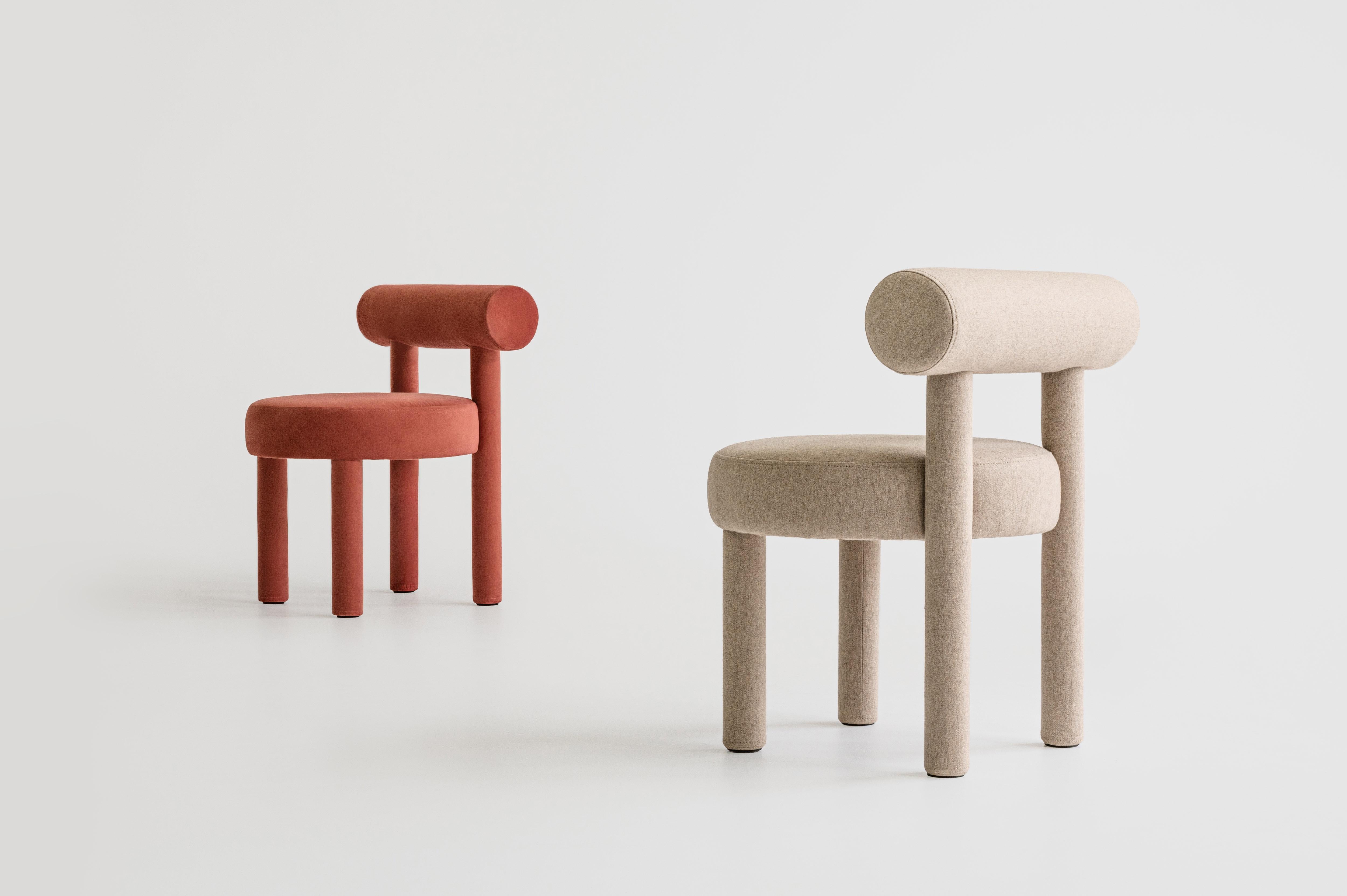 Modern Chair Gropius CS1 in Velvet Fabric by Noom For Sale 1