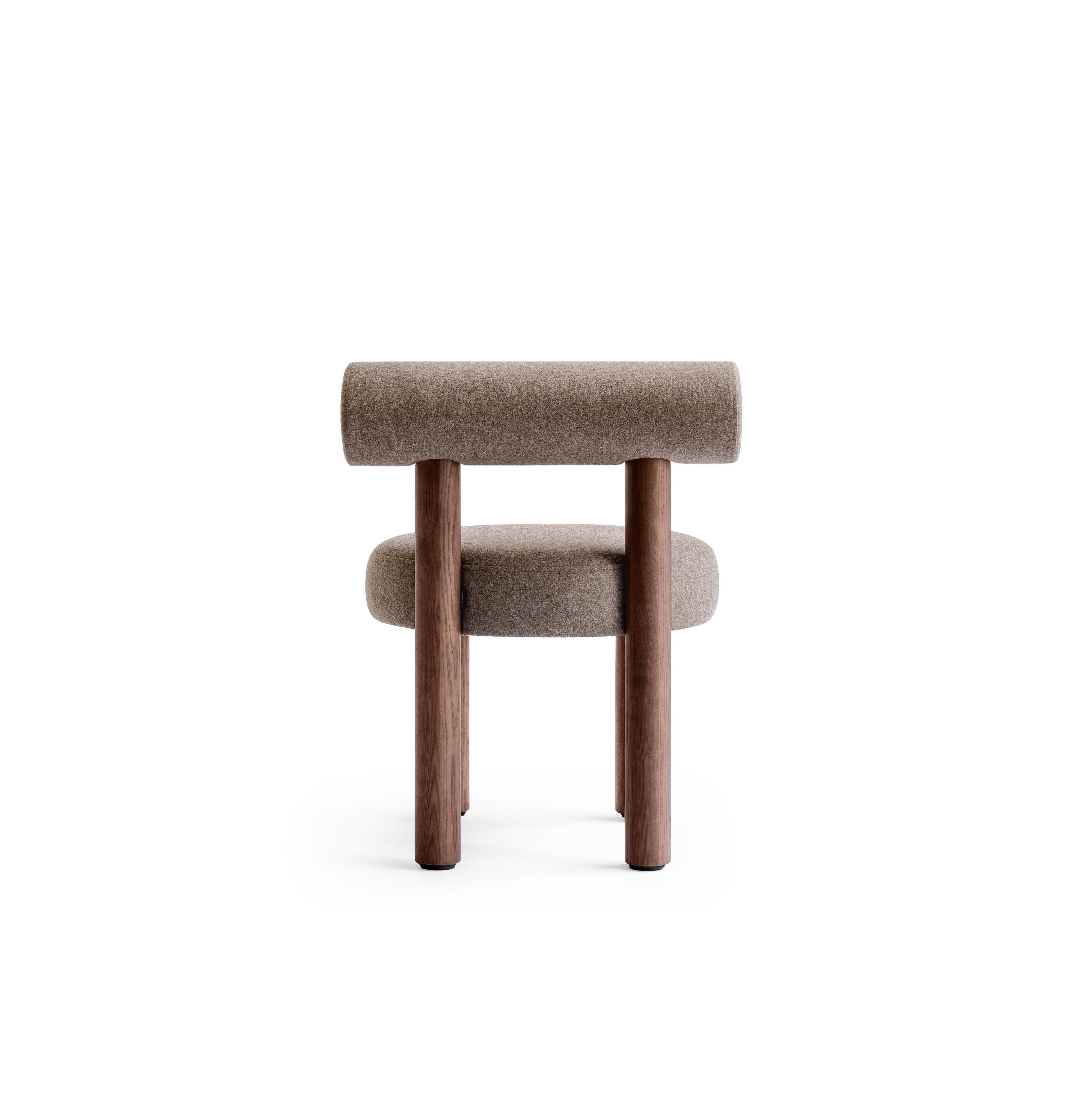 Modern Dining Chair Gropius CS2 in Wool Fabric with Wooden Legs by Noom 1