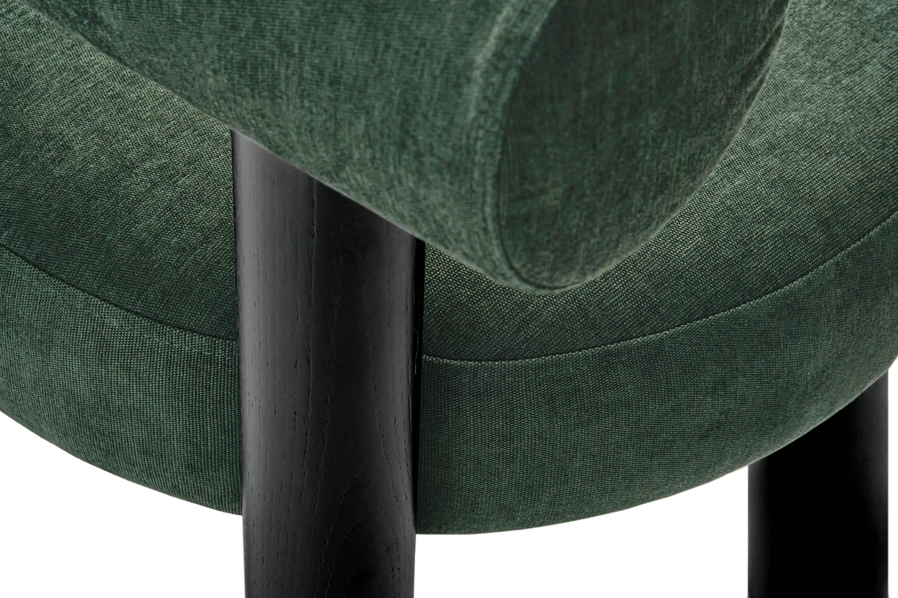 Sedia da pranzo moderna Gropius CS2 con gambe in legno verniciate in colore RAL di Noom in vendita 6