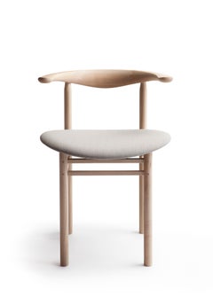 Modern Chair 'LINEA RMT3' by Rudi Merz, Ash/Fabric Steelcut Trio