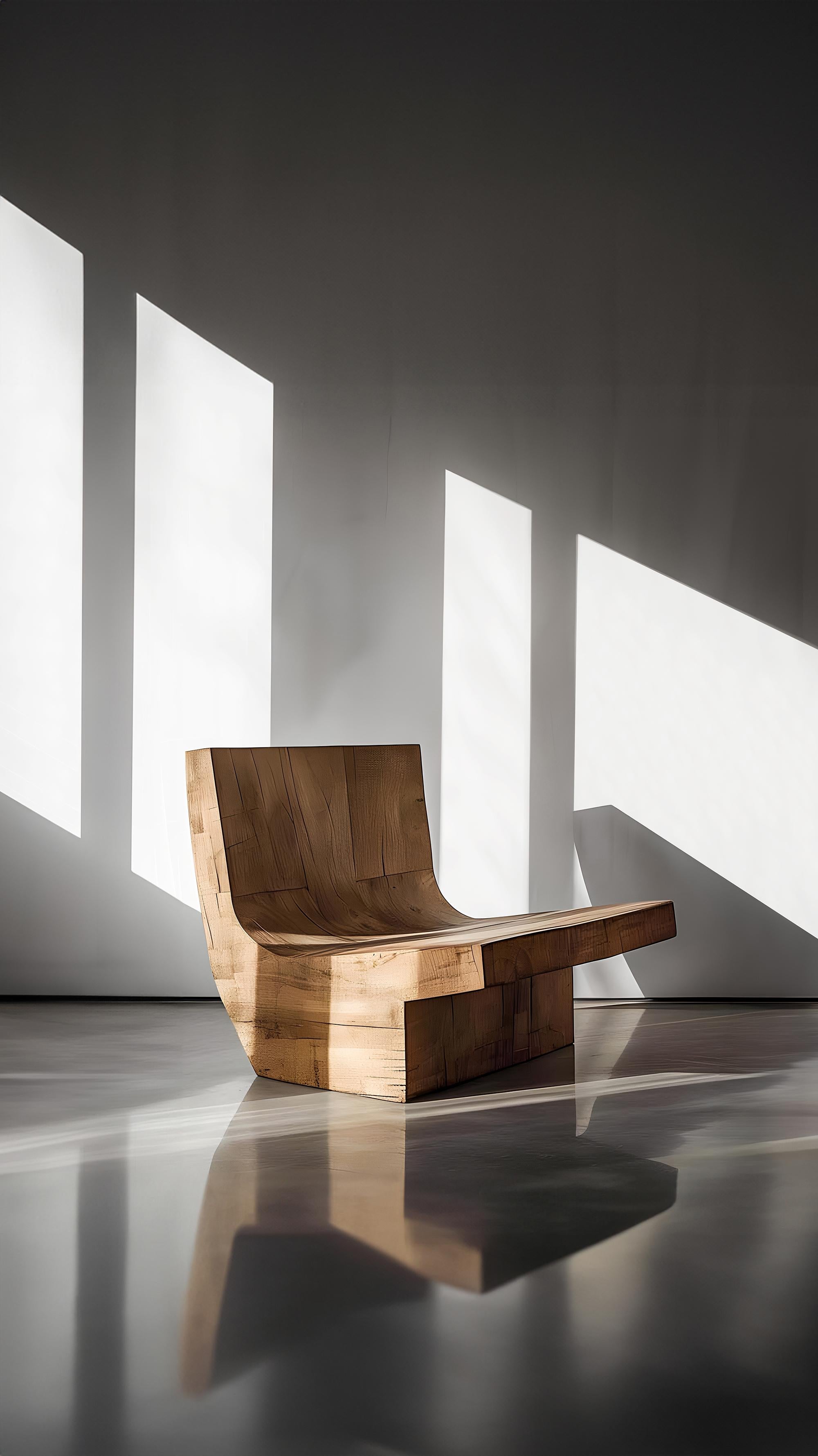 Modern Chair Solid Oak Sculptural Form Muted by Joel Escalona N01 In New Condition For Sale In Estado de Mexico CP, Estado de Mexico