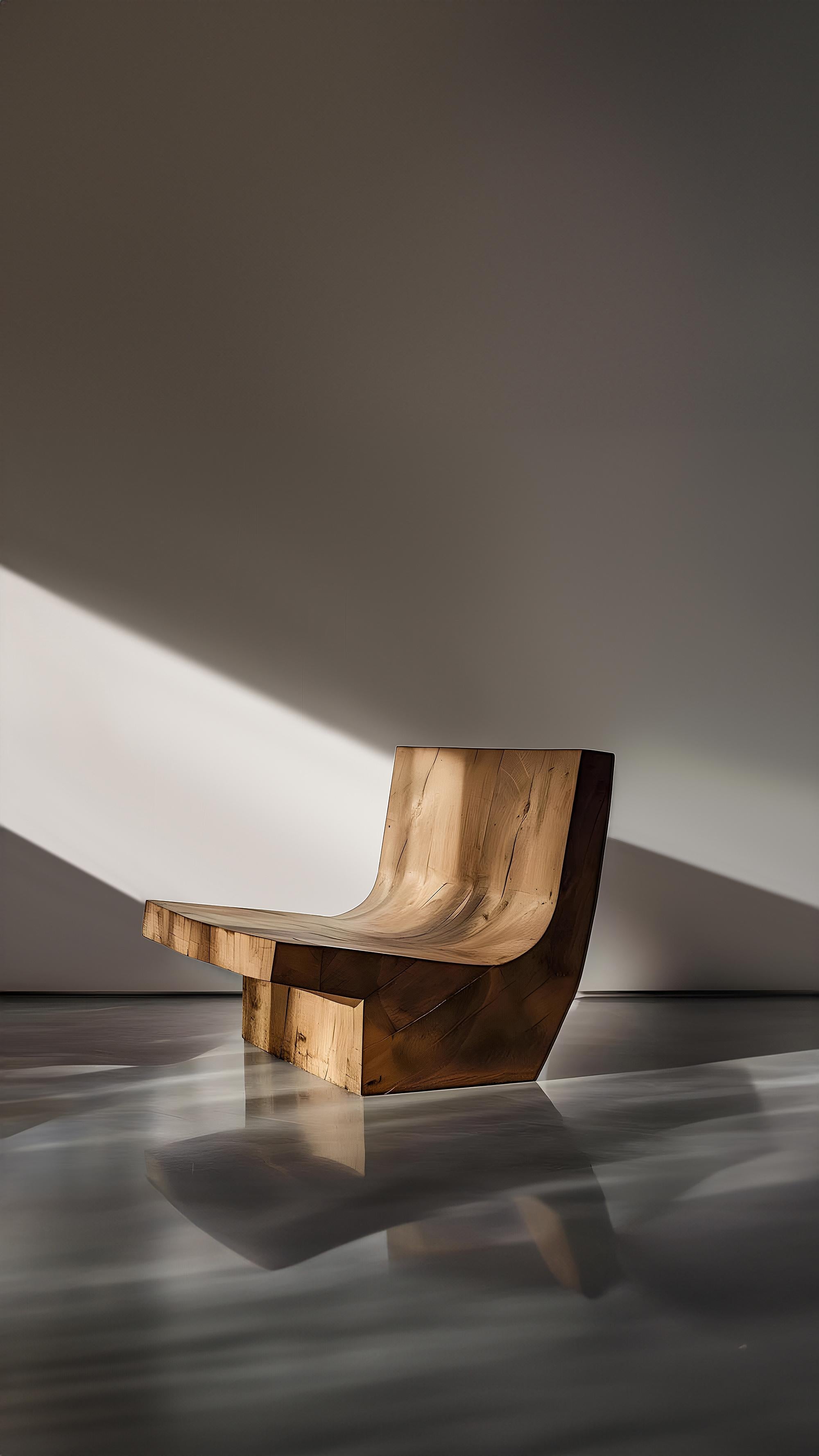 Moderner Stuhl aus massiver Eiche in skulpturaler Form, gedeckt, Joel Escalona N01 (21. Jahrhundert und zeitgenössisch) im Angebot