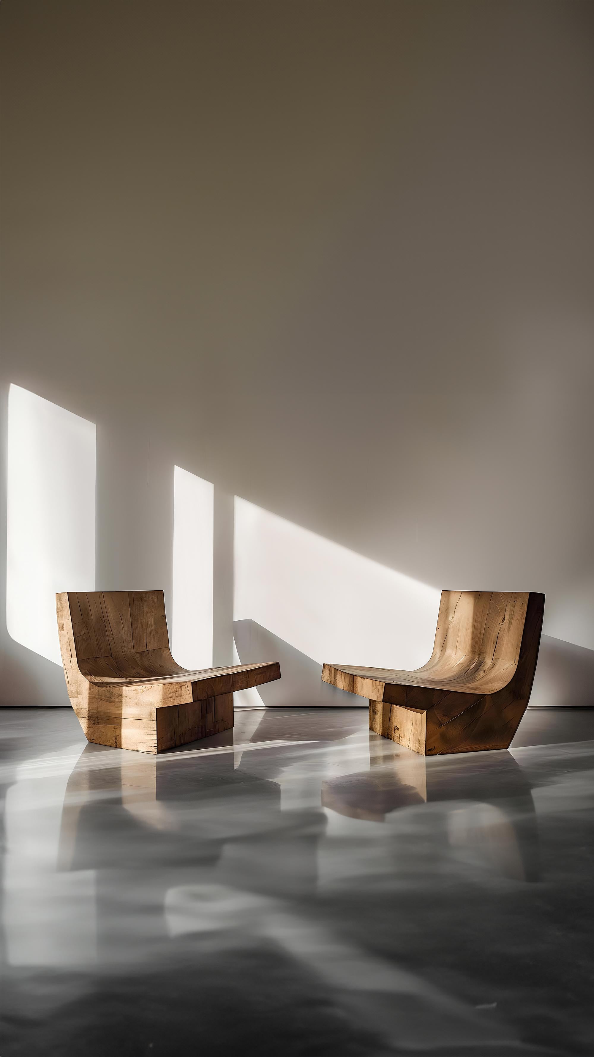Bois de feuillus Chaise moderne en chêne massif, munie par Joel Escalona N01 en vente