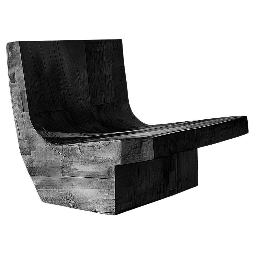 Moderner Stuhl aus massiver Eiche in skulpturaler Form, gedeckt, Joel Escalona N01 im Angebot