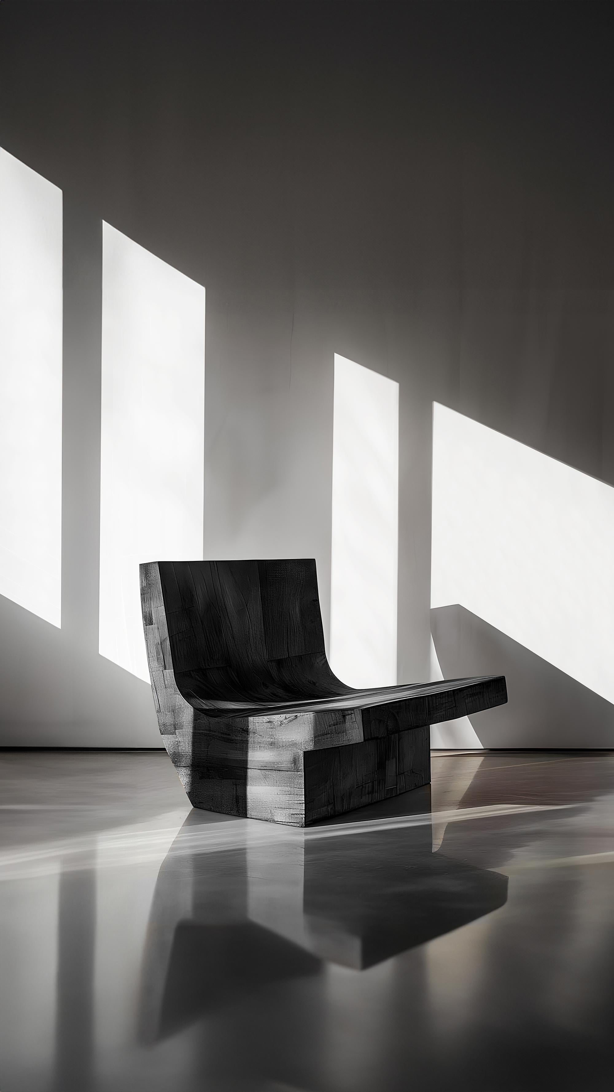 Chaise moderne en chêne massif, munie par Joel Escalona No01 en vente 3