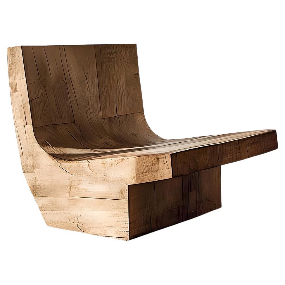 Modern Chair Solid Oak Sculptural Form Muted by Joel Escalona No01 For Sale