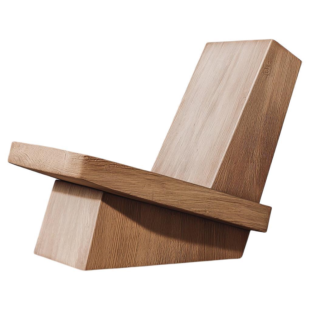 Modern Chair Solid Oak Sculptural Form Muted by Joel Escalona No61