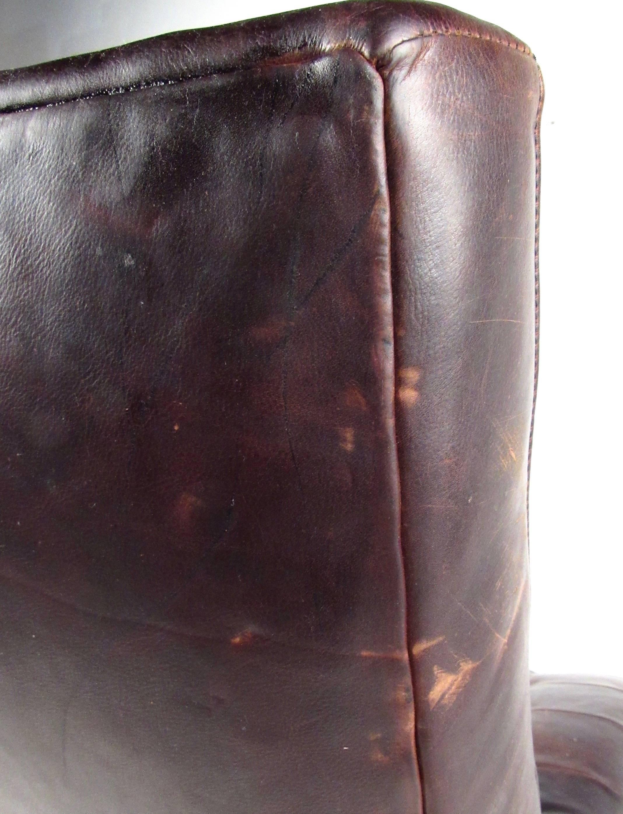 Pelle Sedia Chaise Longue moderna in pelle marrone in vendita