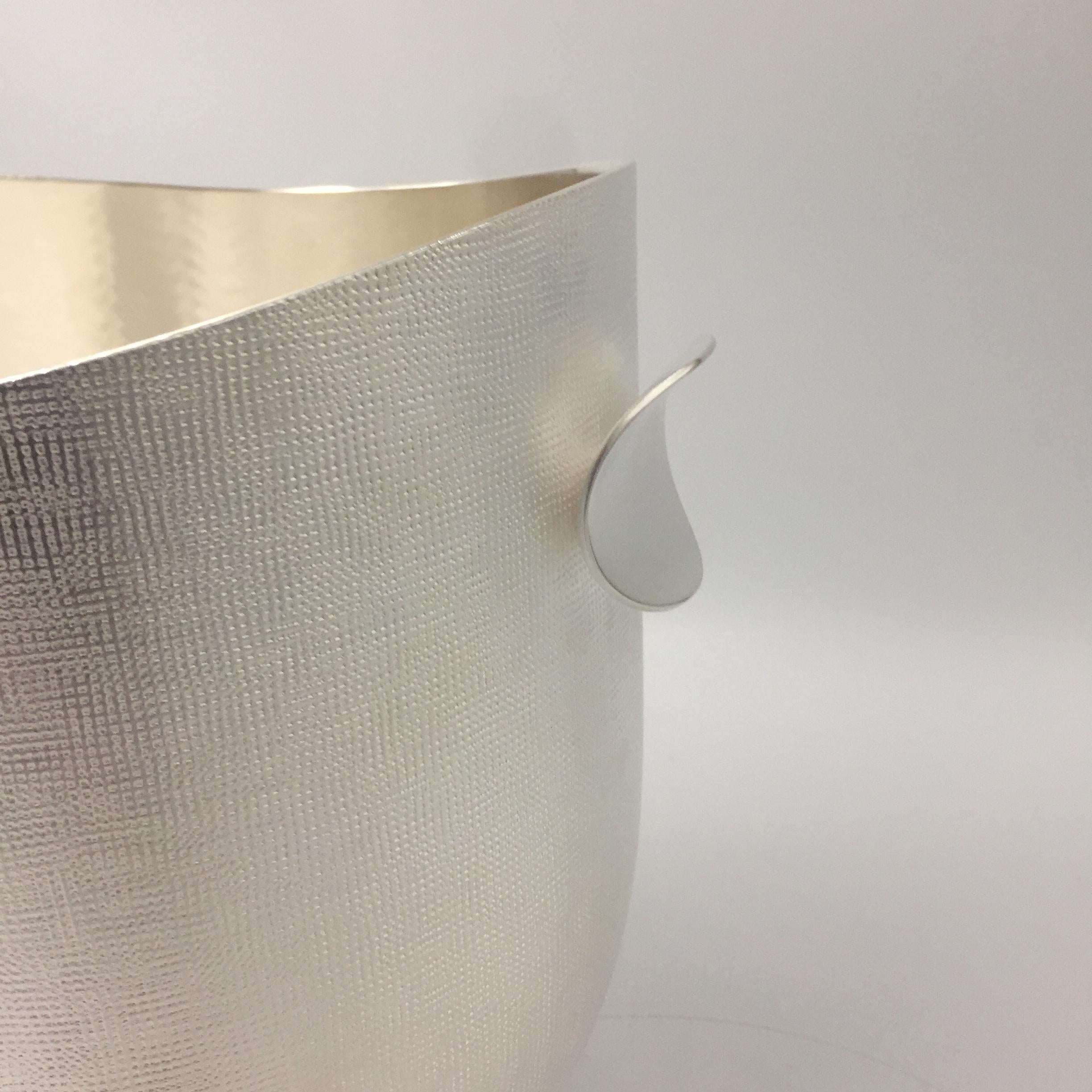 Modern Champagne Bucket, Silver Plated at 1stDibs