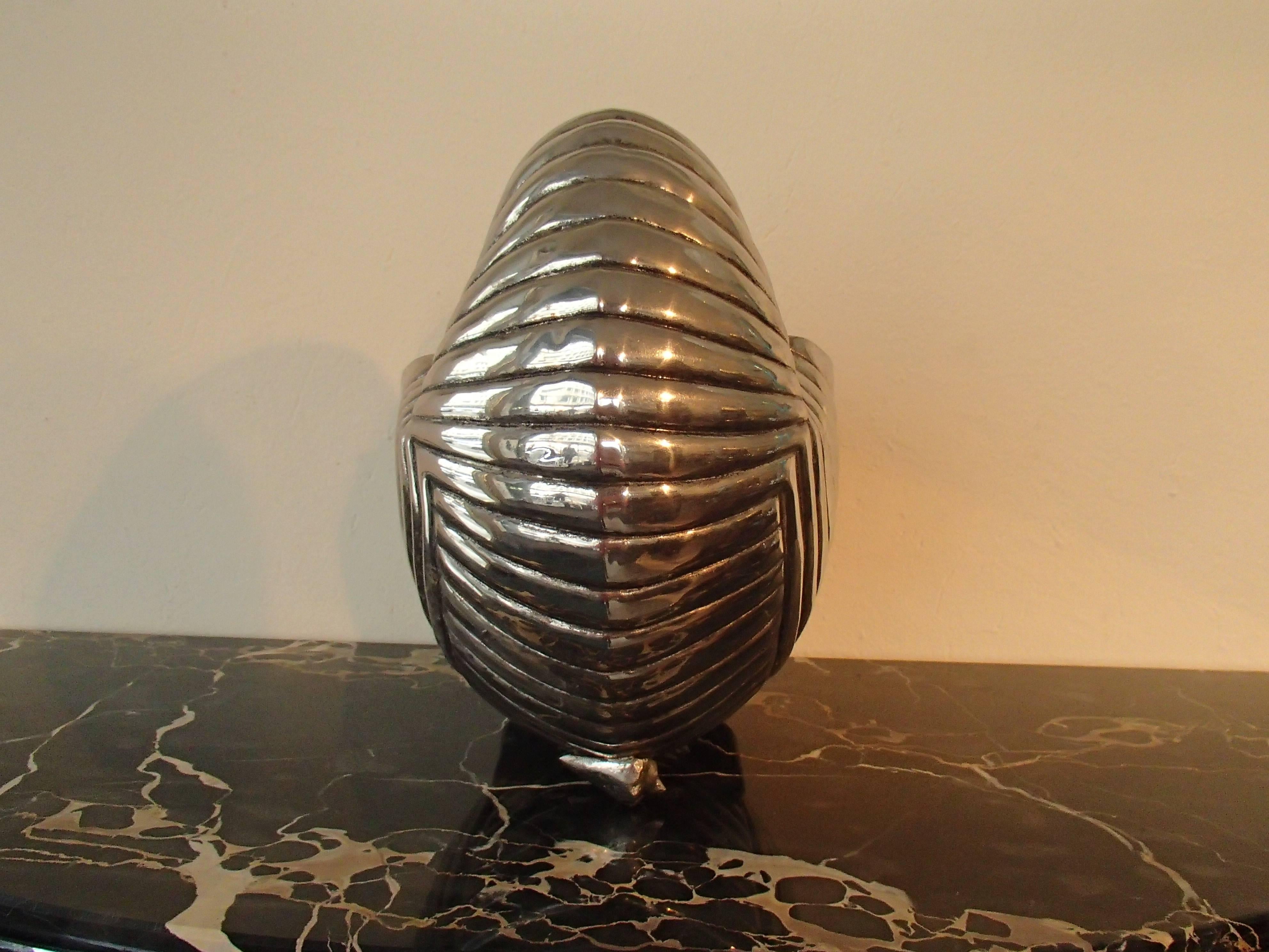 Modern Champagne or Vine Cooler like a Shell Seen in 