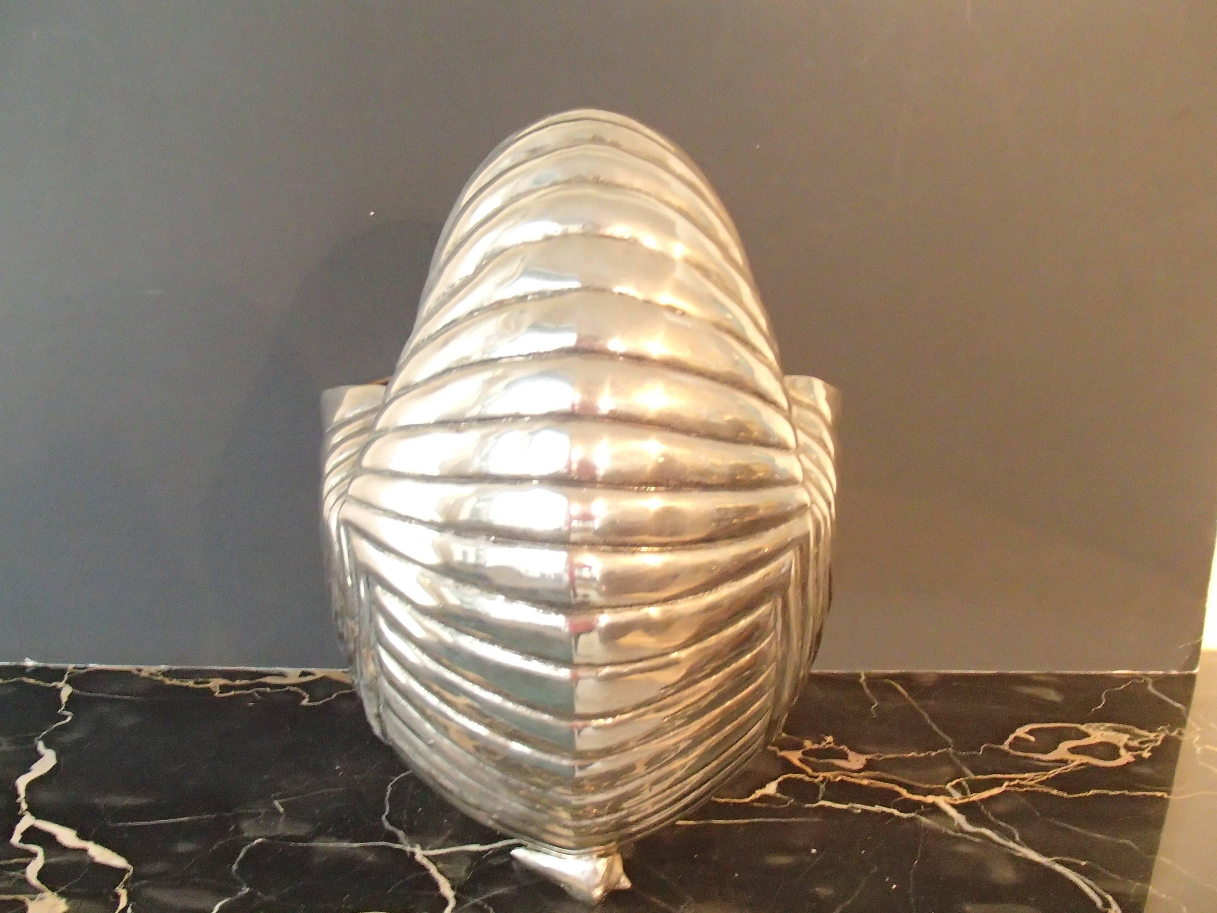 Late 20th Century Modern Champagne or Vine Cooler like a Shell Seen in 