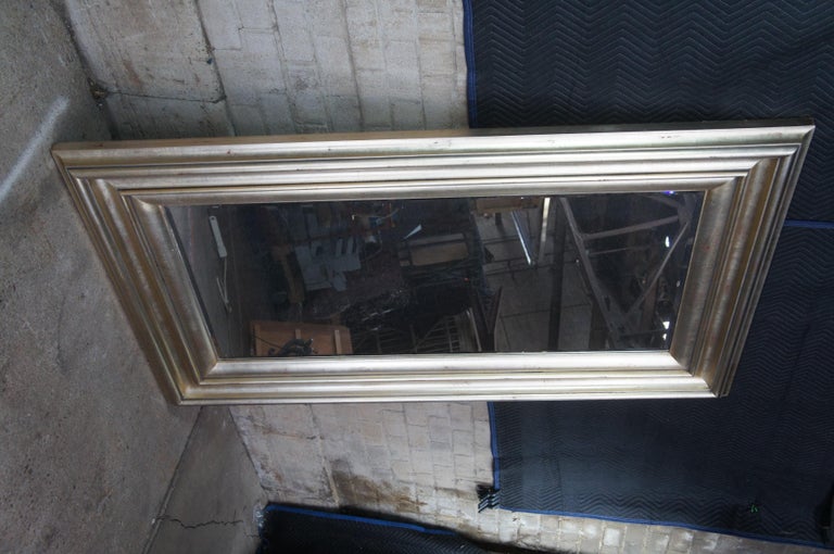 20th Century Modern Champagne Rectangular Floor Wall Dressing or Overmantel Mirror For Sale