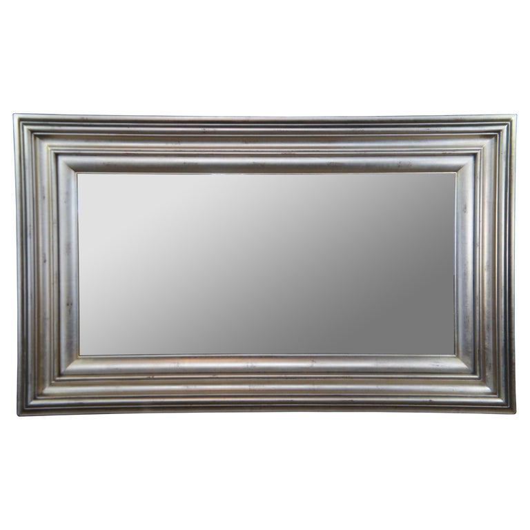 Modern Champagne Rectangular Floor Wall Dressing or Overmantel Mirror For Sale