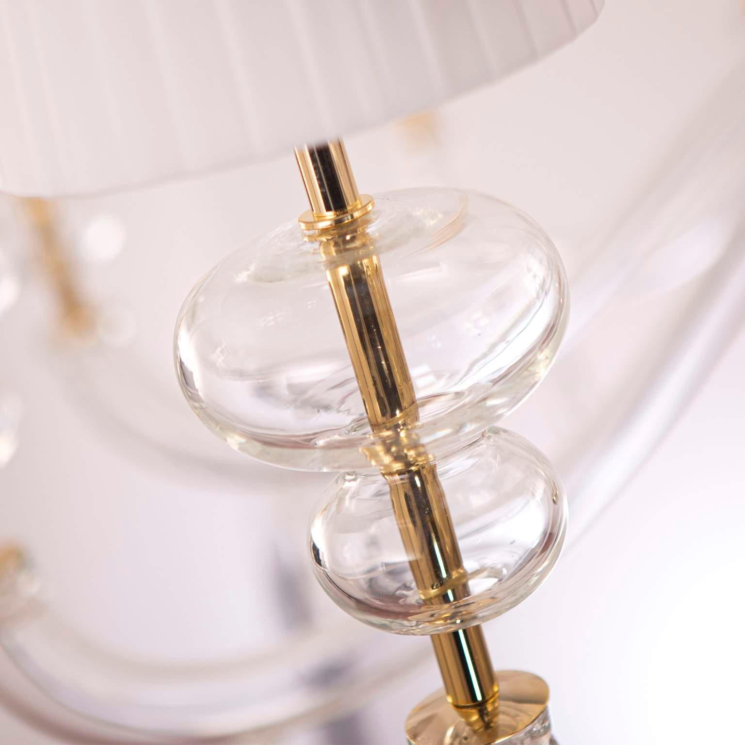 Vetro soffiato Lampadario moderno a 12 luci in cristallo di Murano, paralumi bianchi di Multiforme in vendita