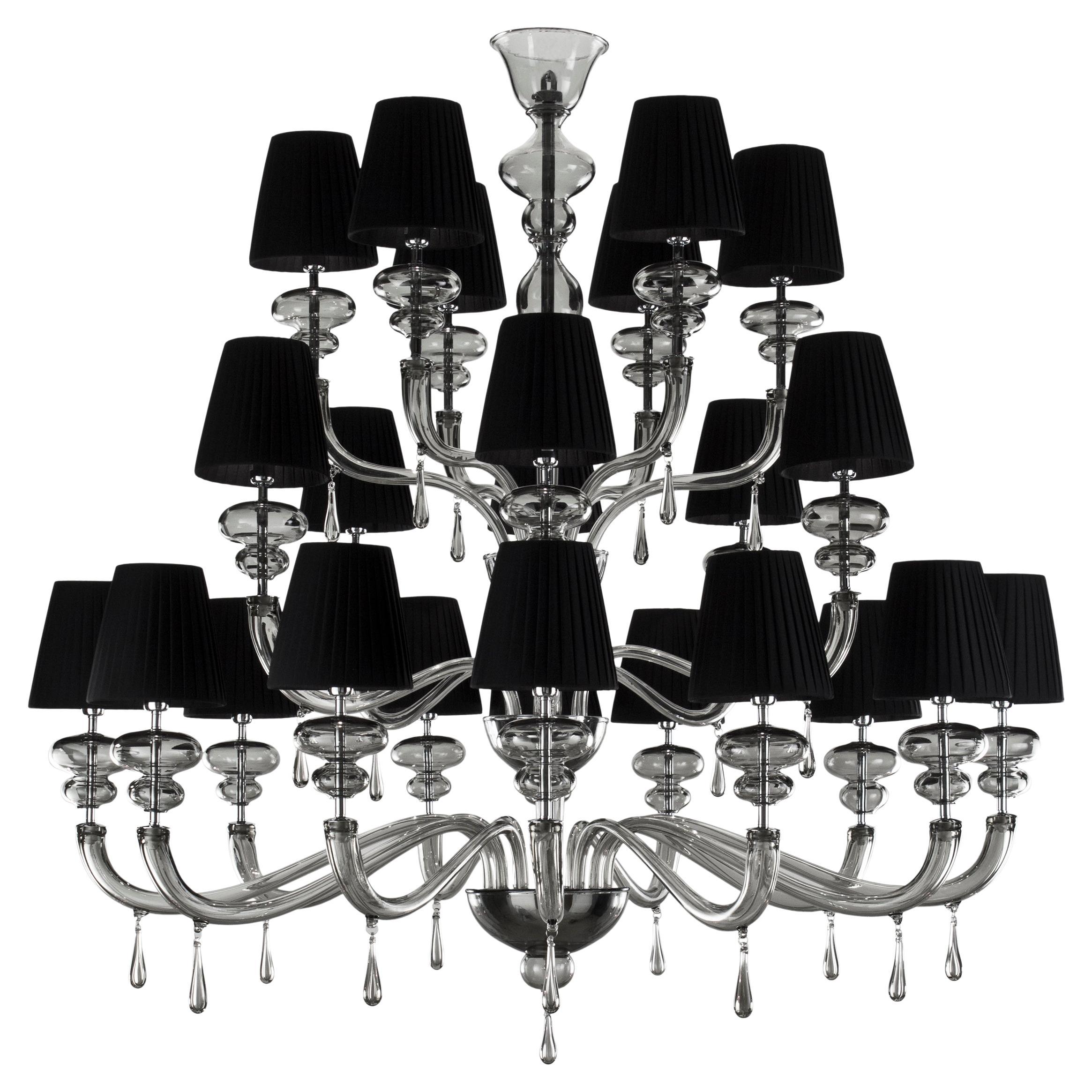 The Moderns 24 Lights Grey Murano Glass lampshade, Palladium by Multiforme