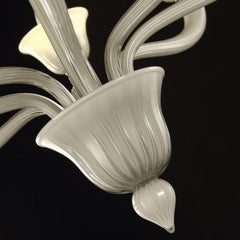 Lampadario moderno a 8 luci in vetro di Murano grigio chiaro di Multiforme