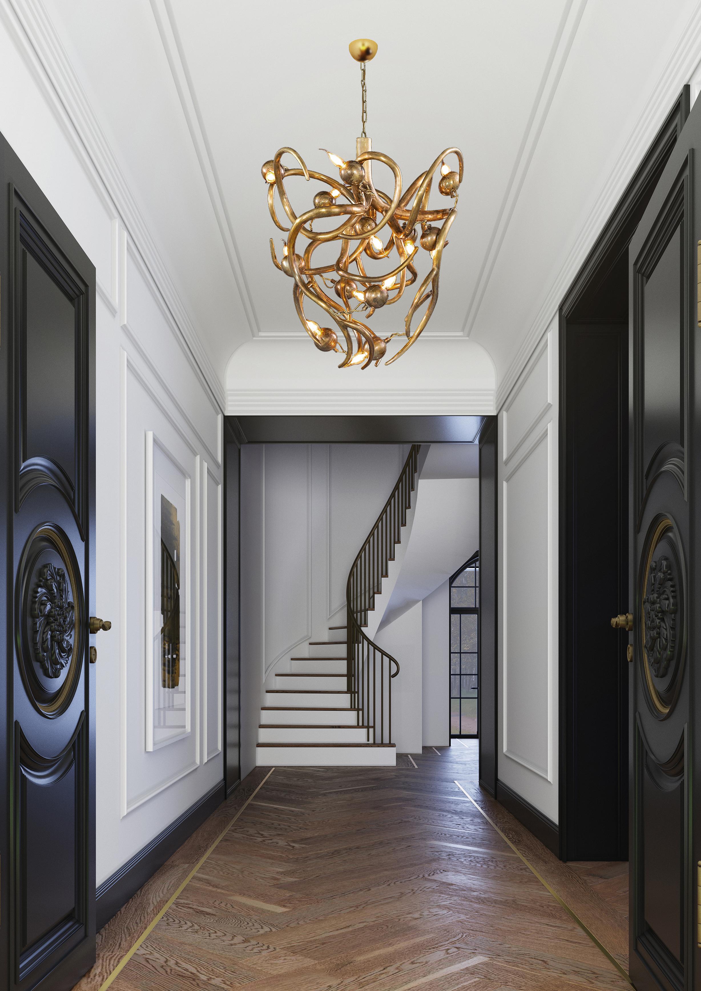 Dutch Modern Chandelier in a Black Matt Finish, Eve Collection, by Brand Van Egmond For Sale