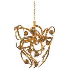 Modern Chandelier in a Brass Brunished Finish, Eve Collection, by Brand Van
