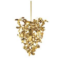 Modern Chandelier in a Brass Finish, Kelp Collection, by Brand van Egmond