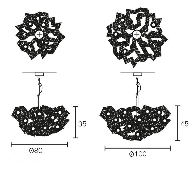 Néerlandais Lustre moderne en finition laiton moulé, collection Fractal, de Brand Van en vente