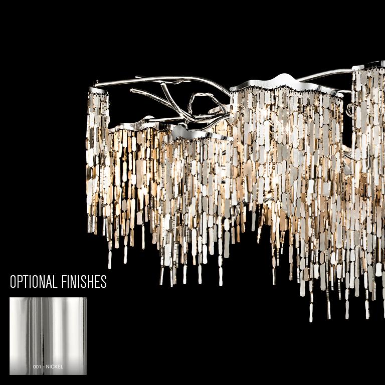 Hand-Crafted Modern Chandelier in a Conical Shape and in a Nickel Finish, Arthur Collection For Sale