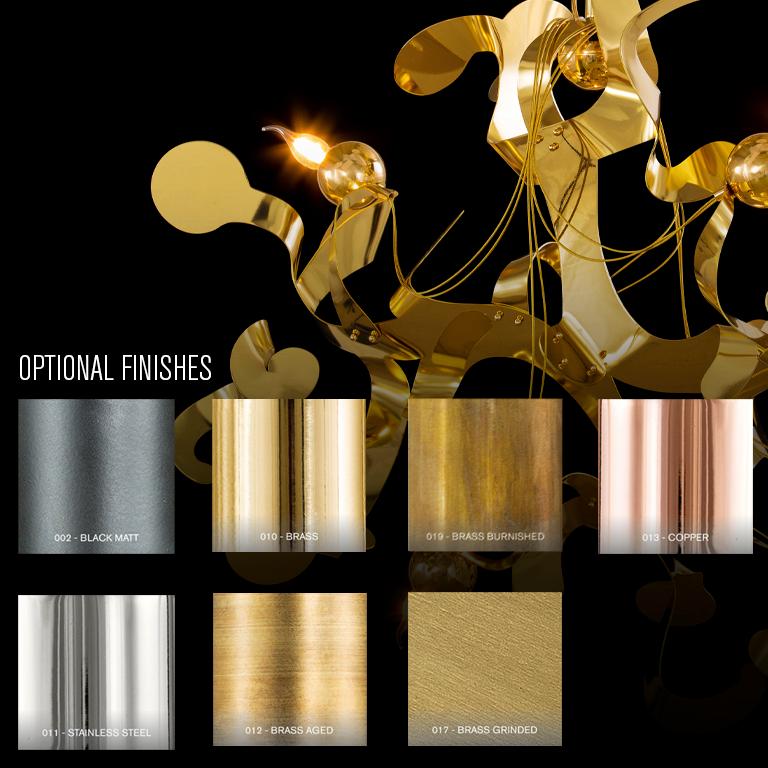 Olandese Lampadario moderno con finitura in rame, collezione Kelp, di Brand van Egmond in vendita