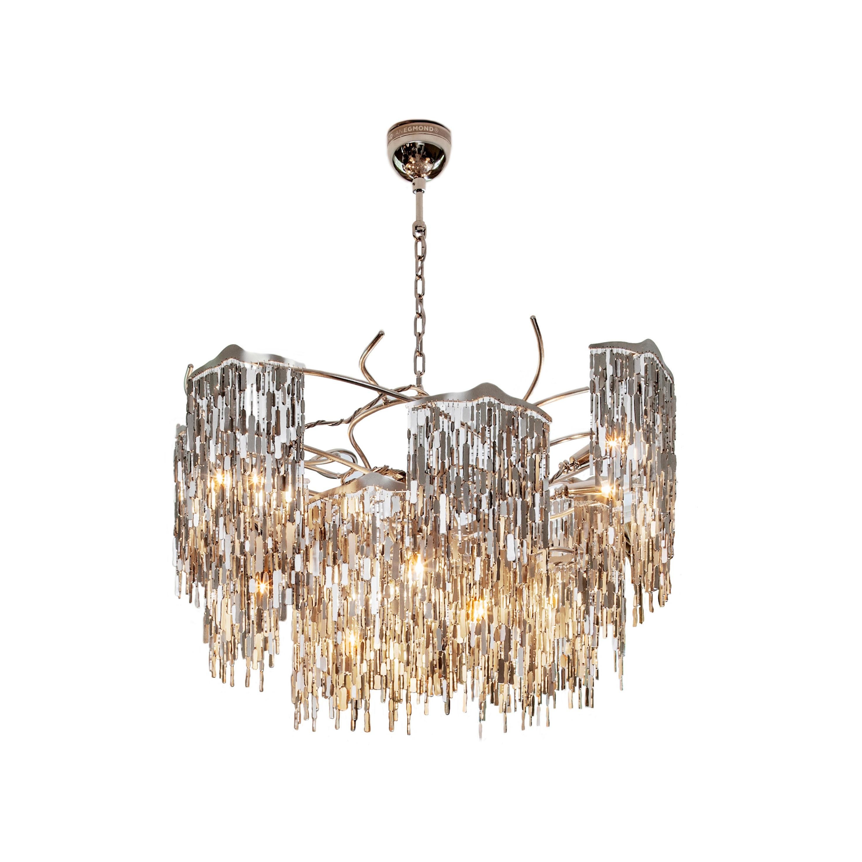 Modern Chandelier in a Nickel Finish, Arthur Collection, by Brand Van Egmond