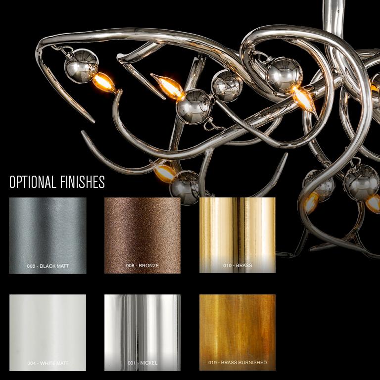 Hand-Crafted Modern Chandelier in a Nickel Finish - Eve Collection, by Brand van Egmond   For Sale