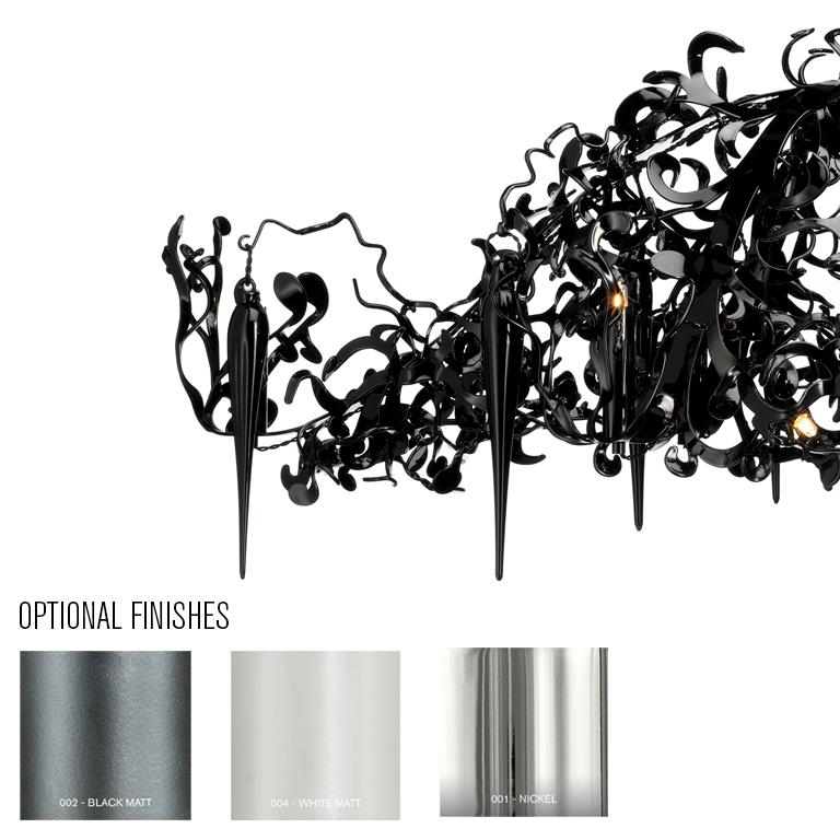 Fatto a mano Lampadario moderno, finitura nichel, collezione Flower Power, di Brand van Egmond in vendita