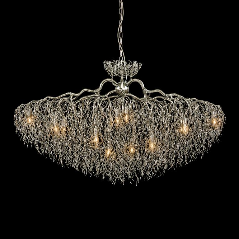 Modern Chandelier in a Nickel Finish, Hollywood Collection, by Brand van Egmond