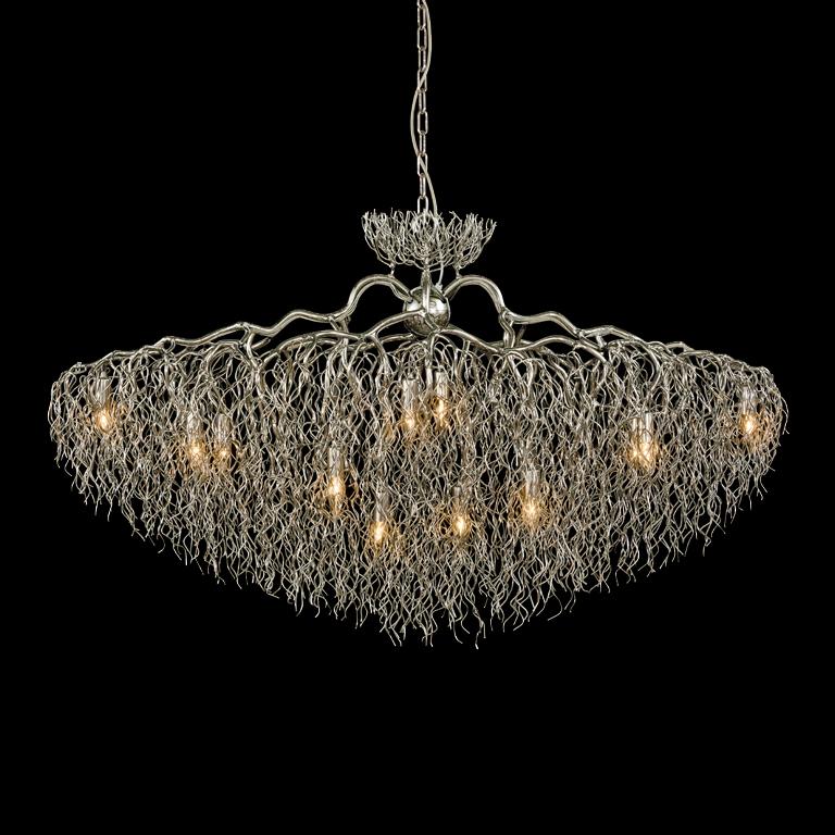 Lustre moderne en finition nickel, collection Hollywood, de Brand van Egmond