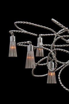 Modern Chandelier in a Nickel Finish, Sultans of Swing Collection, by Brand