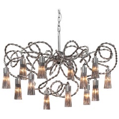 Modern Chandelier in a Nickel Finish, Sultans of Swing Collection, by Brand