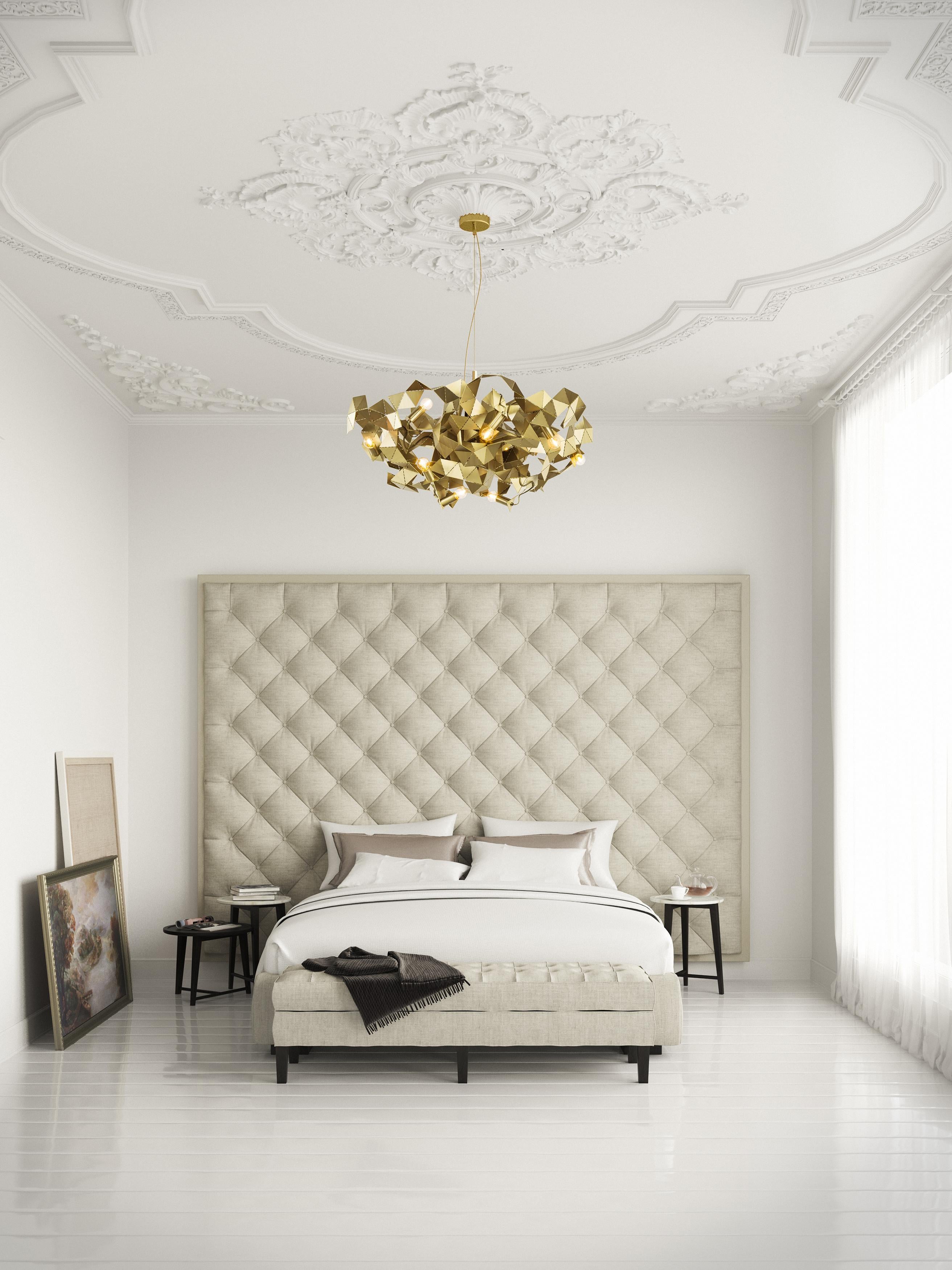 Moderno Lampadario moderno con finitura in acciaio inox - Collezione Fractal, di Brand Van in vendita