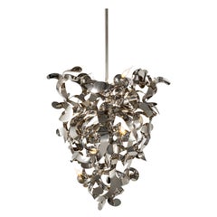 Modern chandelier in a stainless steel finish - Kelp collection, by BRAND VAN 