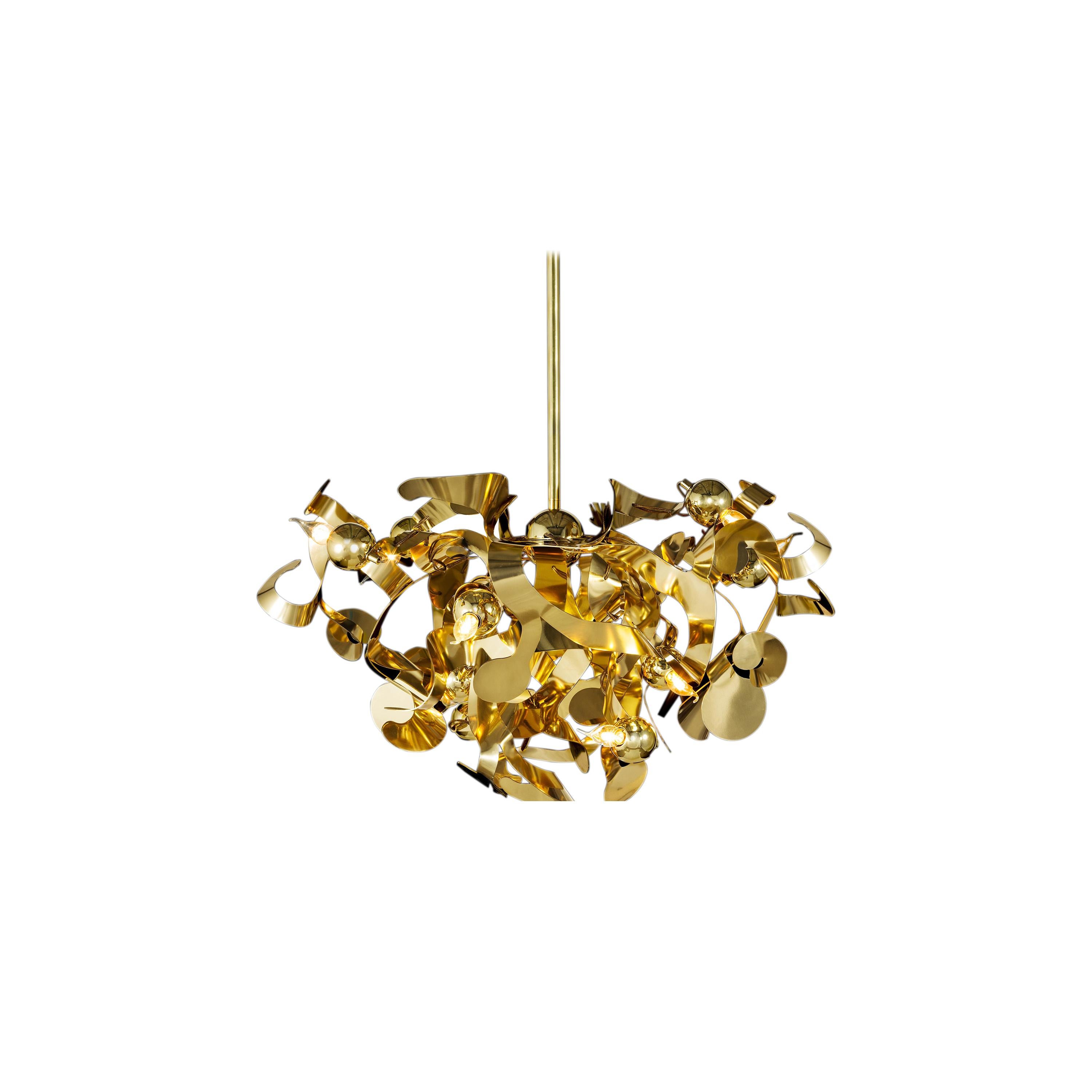 Modern Chandelier in Stainless Steel, Kelp Collection, by Brand van Egmond For Sale
