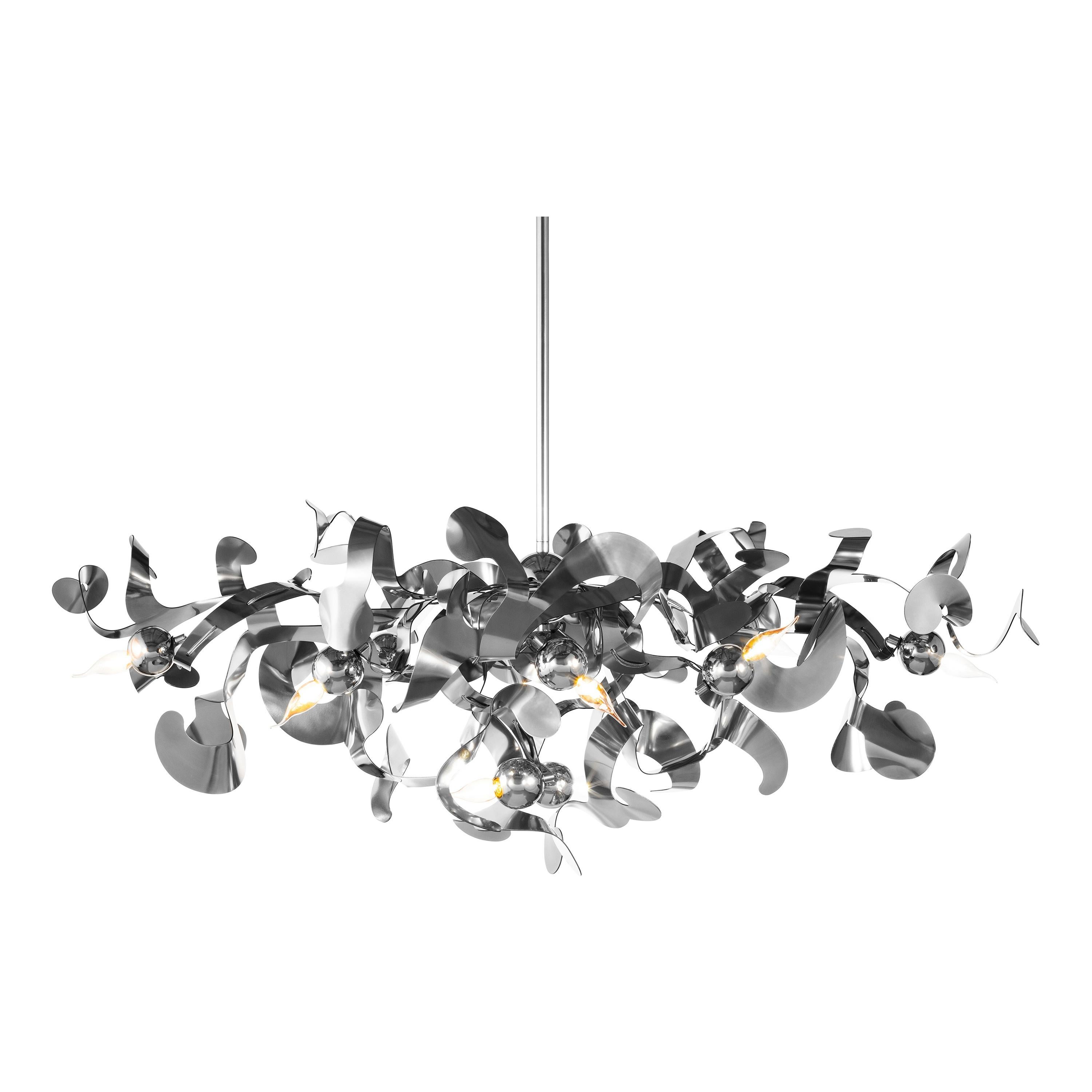 Modern Chandelier in Stainless Steel, Kelp Collection, by Brand van Egmond For Sale