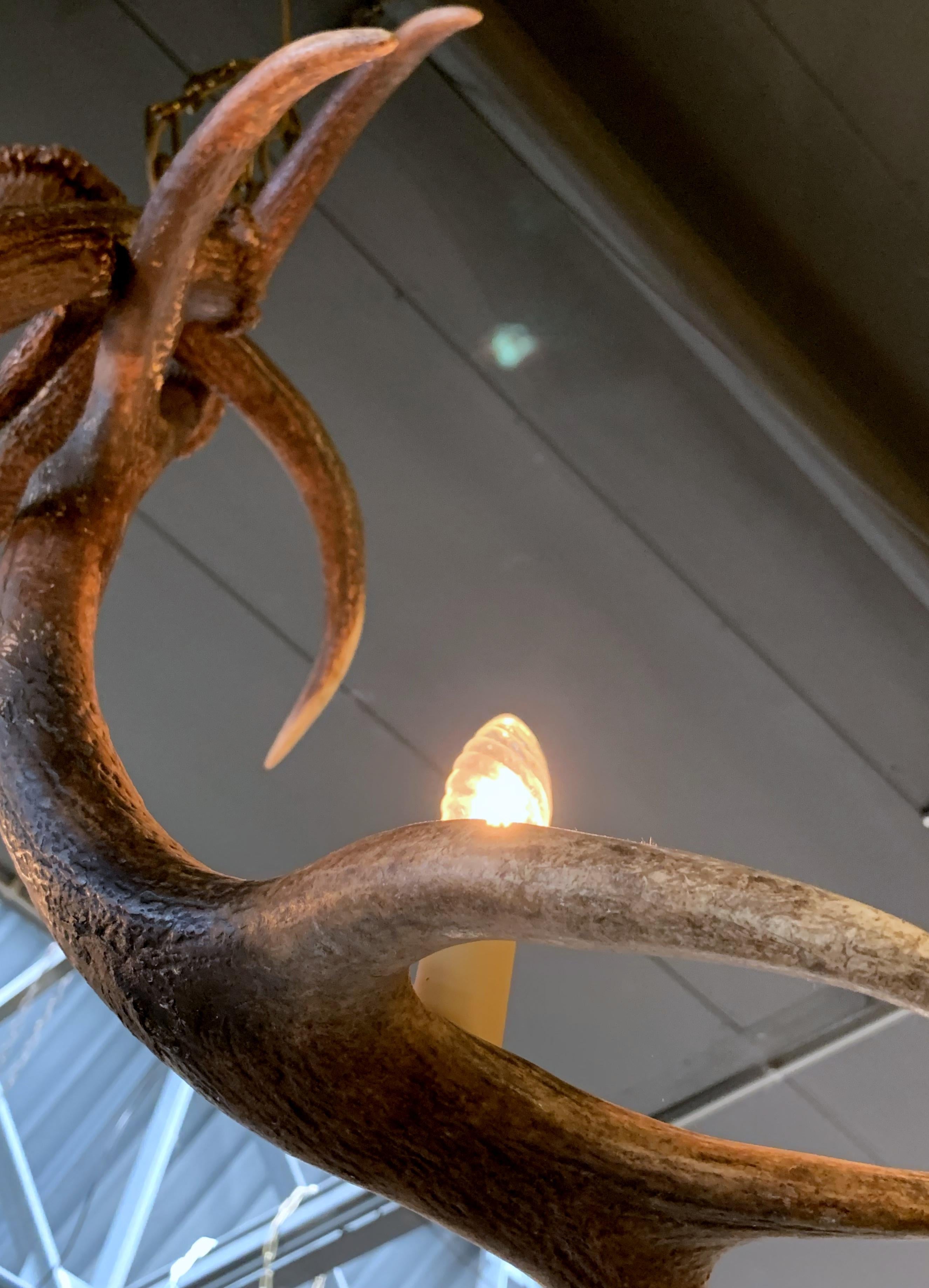 Modern Chandelier Made of Red Stag Antlers In Excellent Condition For Sale In Eindhoven, NL