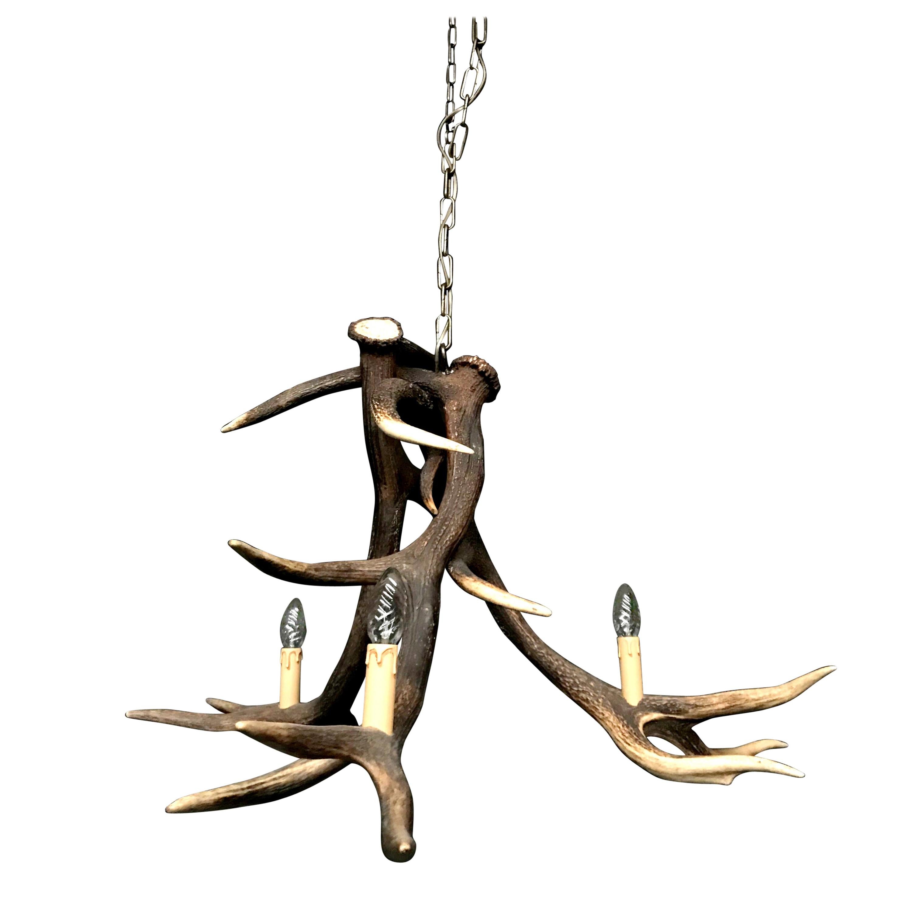 Modern Chandelier Made of Red Stag Antlers