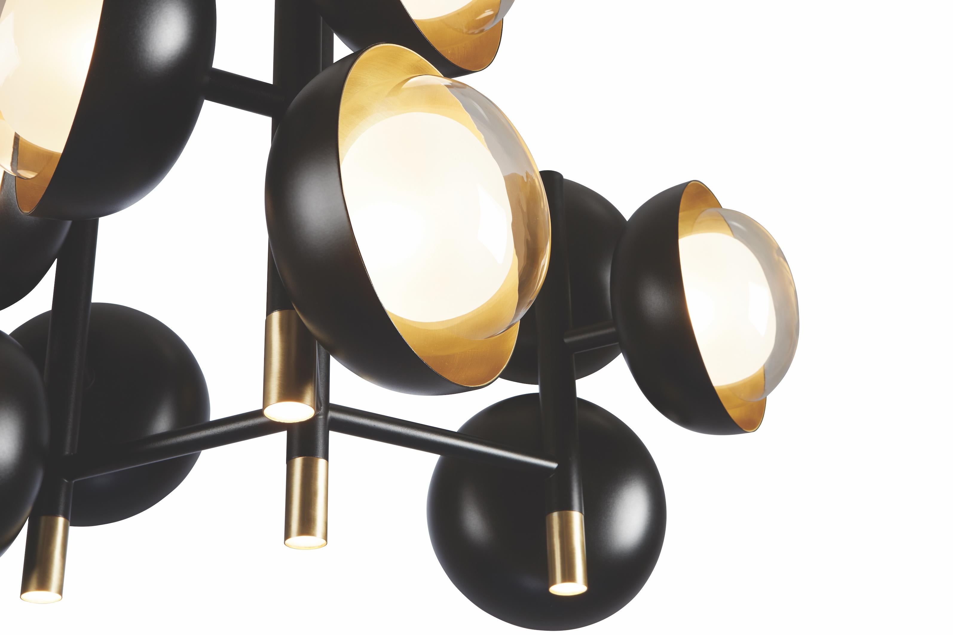 Contemporary Modern Chandelier 'MUSE 554.13' by Tooy, Brushed Brass For Sale