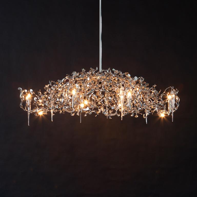 Modern Chandelier, Nickel Finish, Flower Power Collection, by Brand van Egmond