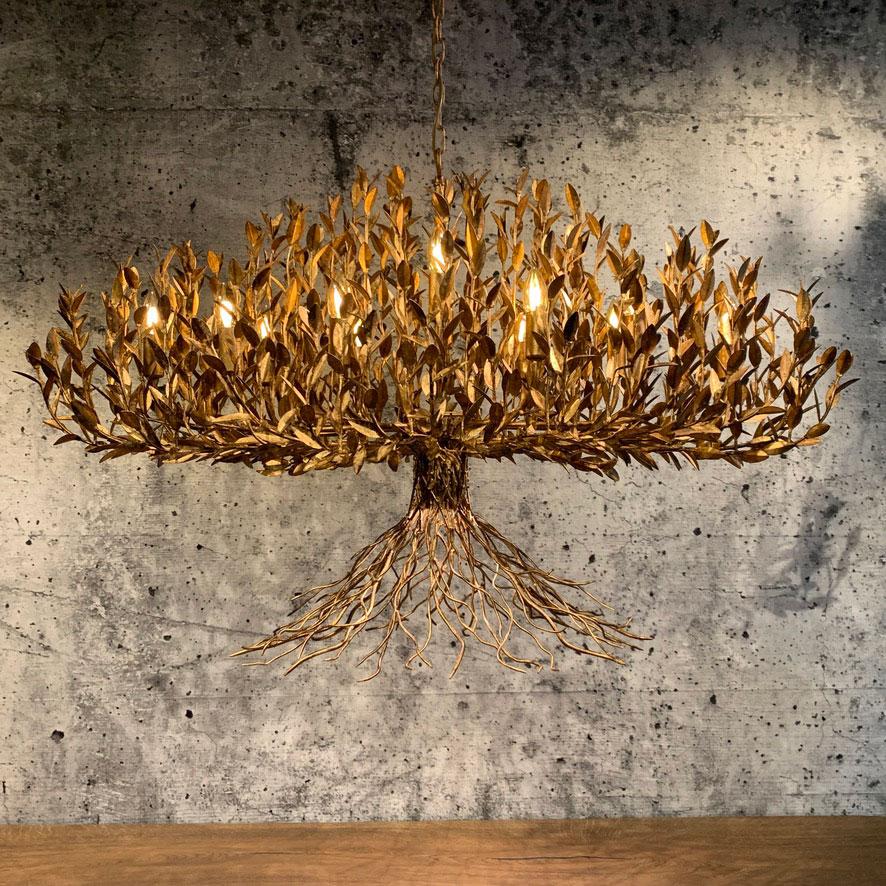 Metal Modern Chandelier shaped like a Tree For Sale