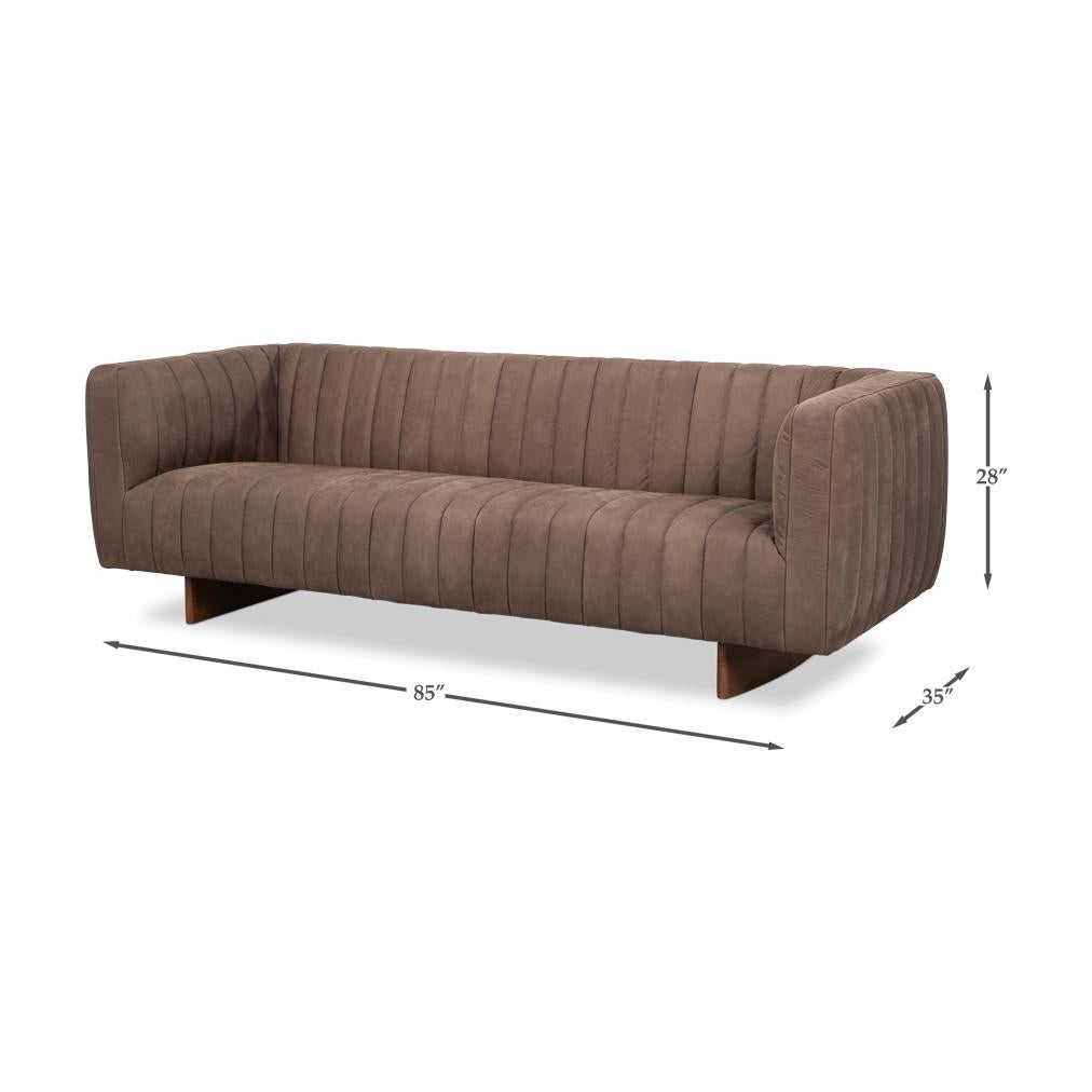The Moderns To Channel Tufted Leather Sofa (Canapé en cuir) en vente 3