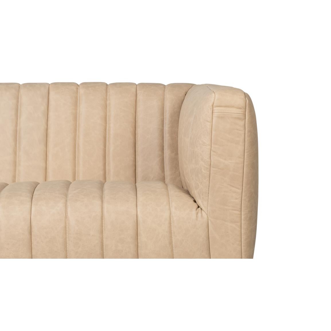 Canapé moderne en cuir blanc tufté en vente 3