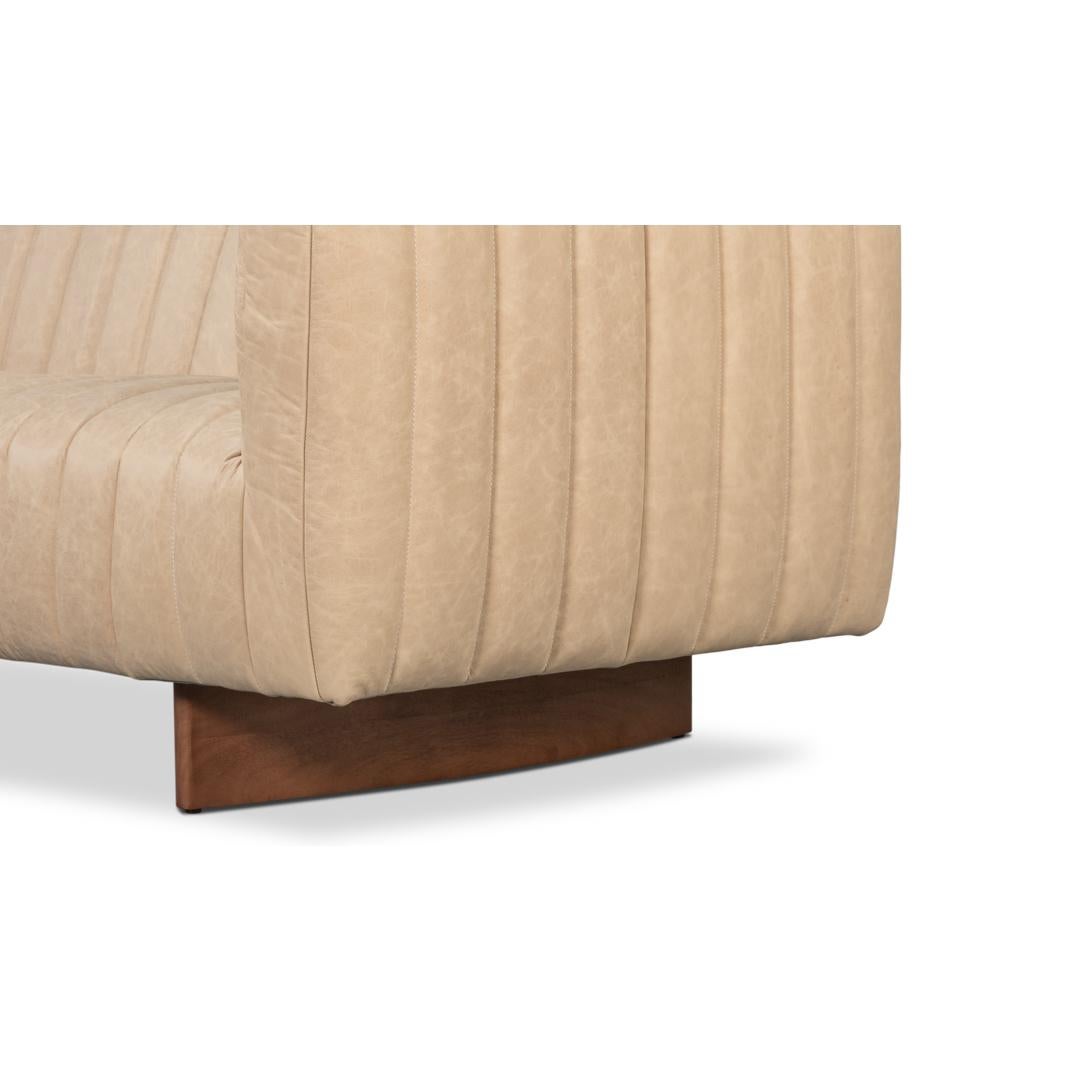 Canapé moderne en cuir blanc tufté en vente 4