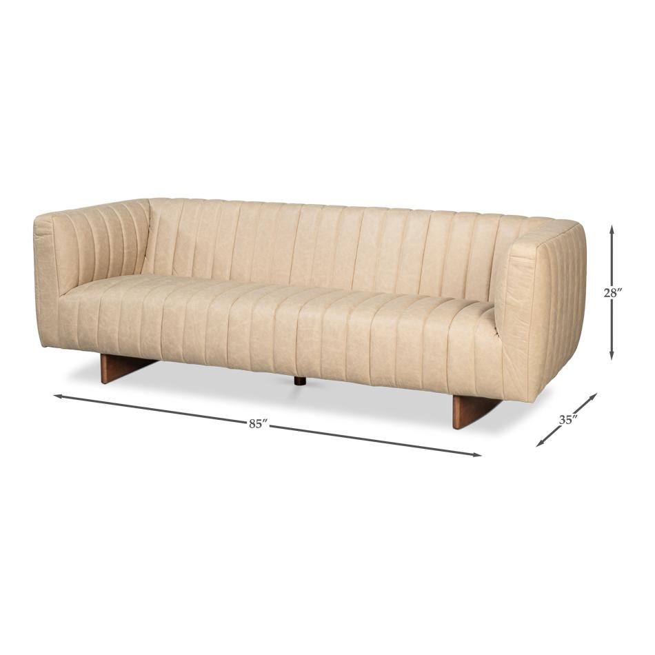 Canapé moderne en cuir blanc tufté en vente 6