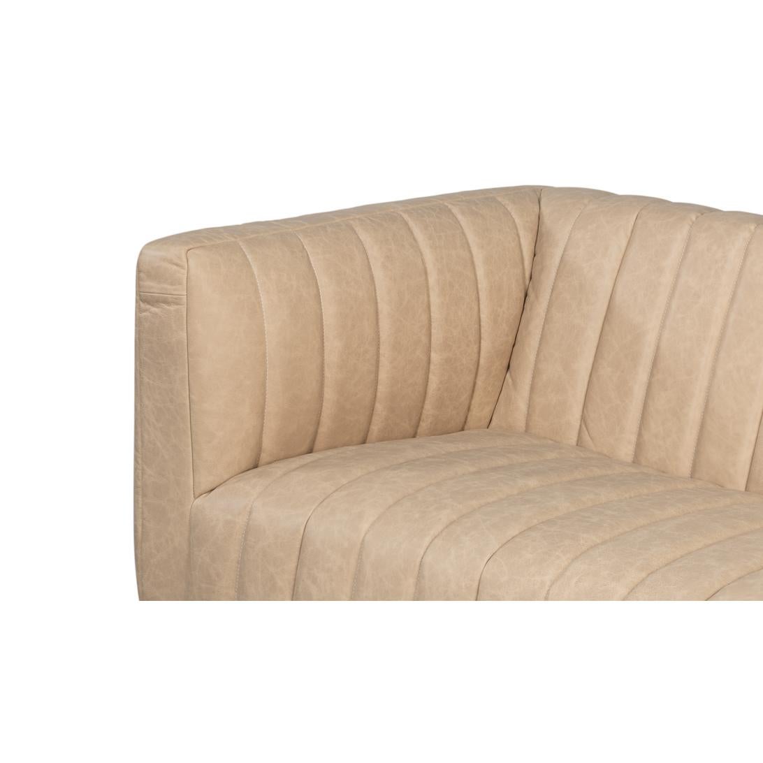 Canapé moderne en cuir blanc tufté Neuf - En vente à Westwood, NJ