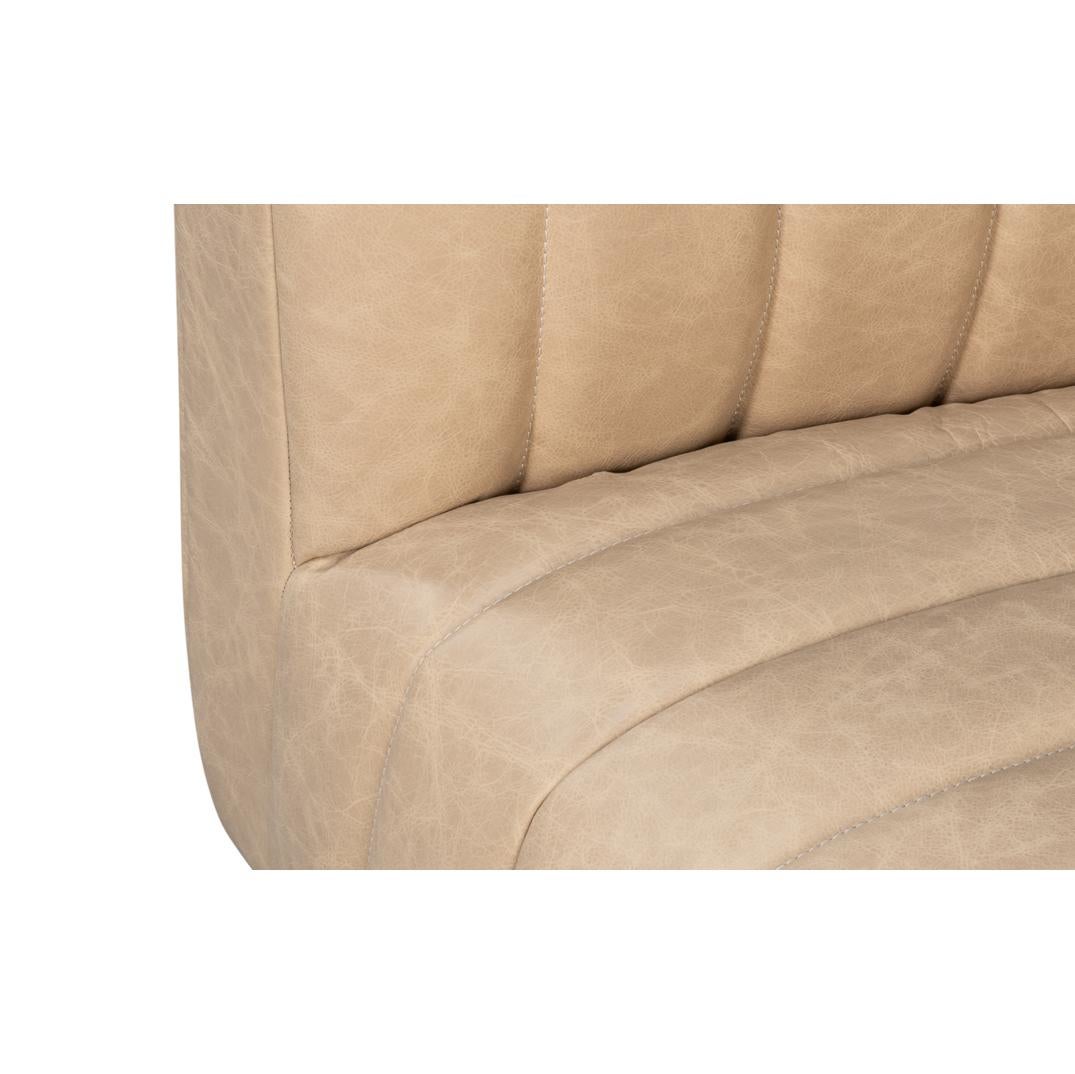 XXIe siècle et contemporain Canapé moderne en cuir blanc tufté en vente