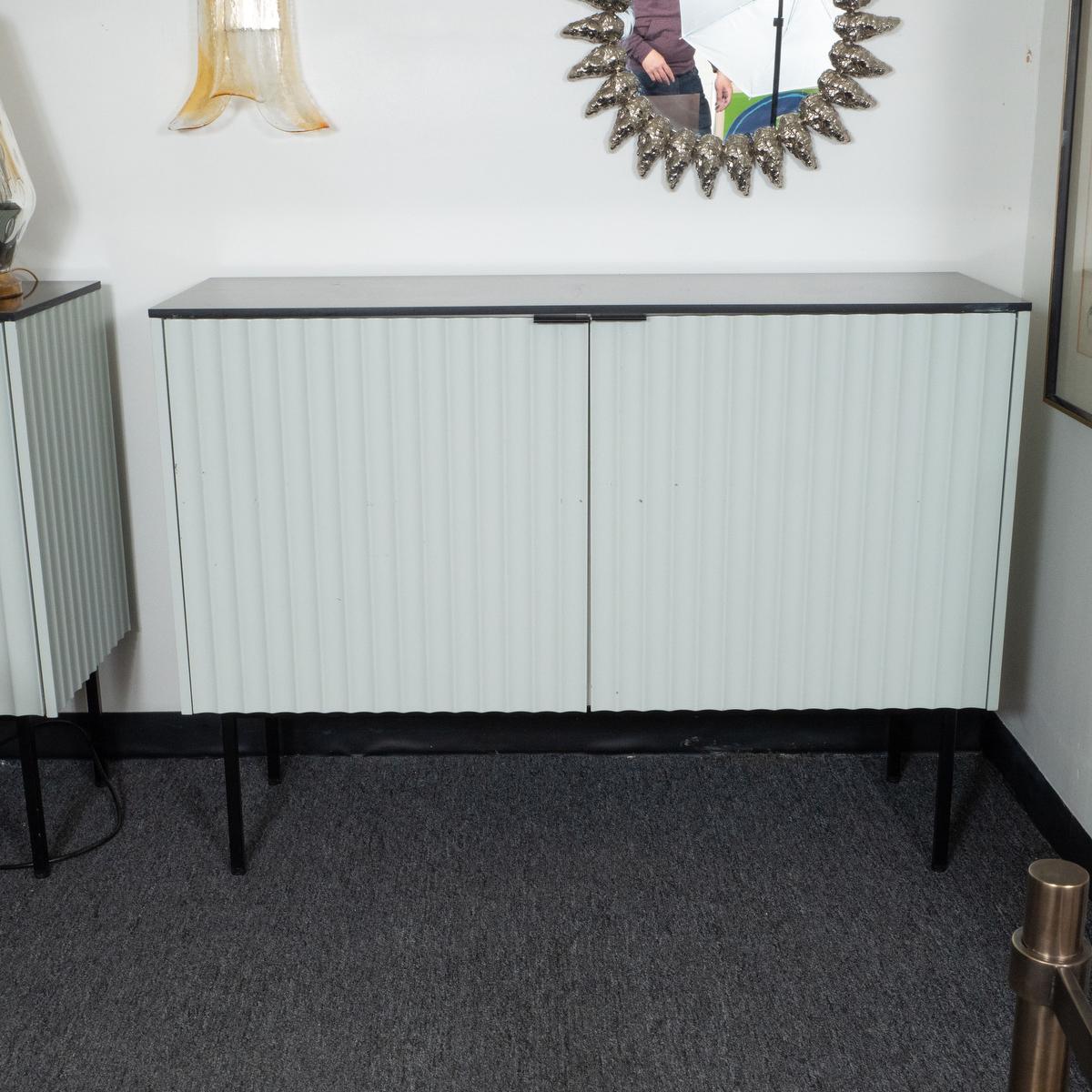 American Modern Channeled Front Cabinet For Sale
