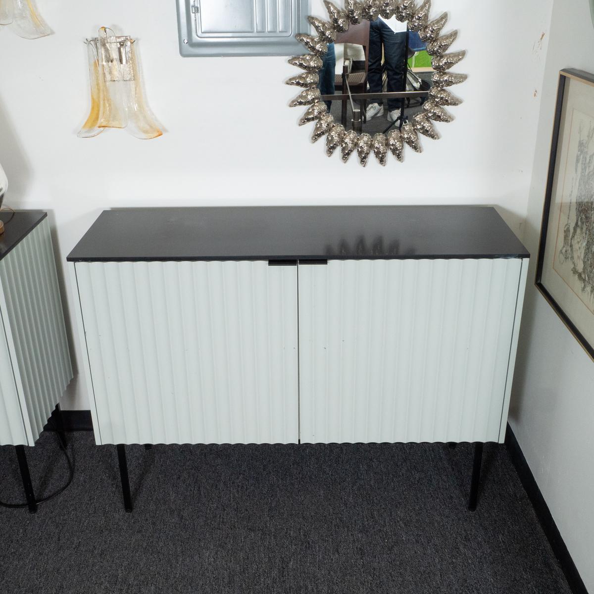 Modern Channeled Front Cabinet For Sale 1
